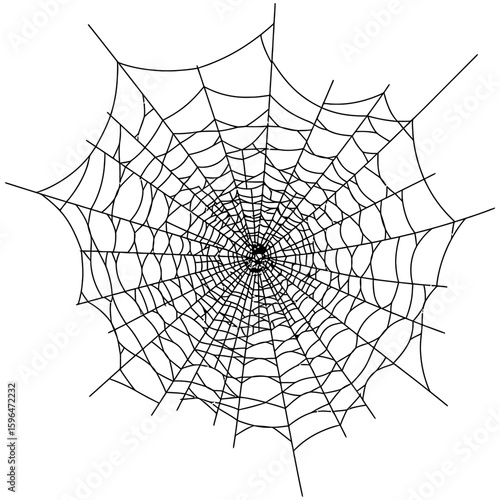 Spider Web Vector Silhouettes on White Background
