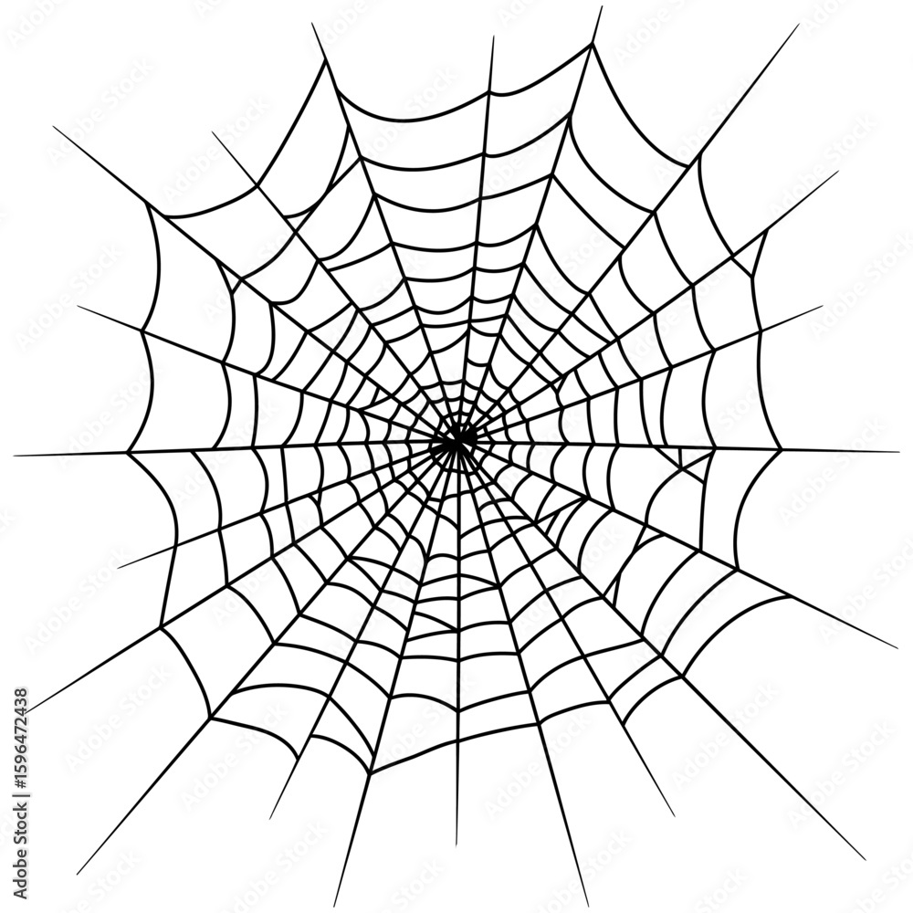 Obraz premium Spider Web Vector Silhouettes on White Background