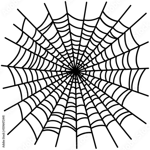Spider Web Vector Silhouettes on White Background