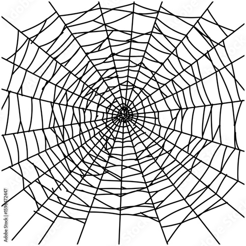 Spider Web Vector Silhouettes on White Background