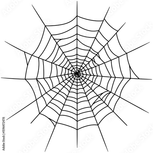 Spider Web Vector Silhouettes on White Background