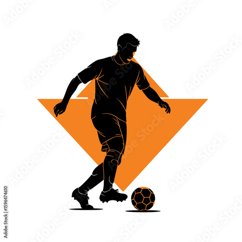 vector image of a soccer player's skill silhouette on a white background