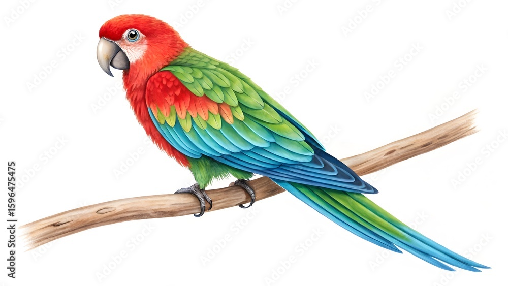 Obraz premium A colorful macaw parrot perched on a branch