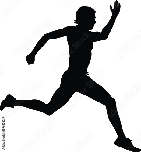 Silhouette of a Running Person Depicting Speed and Fitness Motion