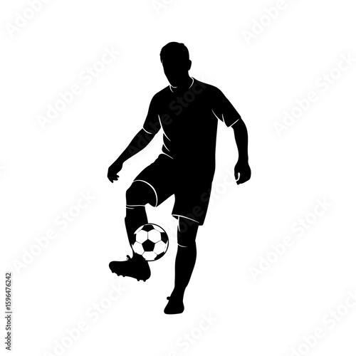 vector image of a soccer player's skill silhouette on a white background