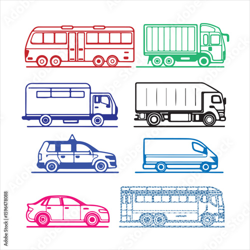 set of transport icons