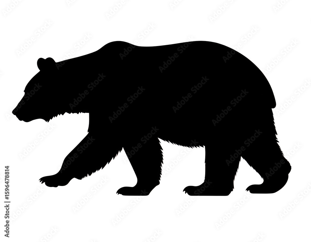 Fototapeta premium Bear silhouette isolated on transparent background