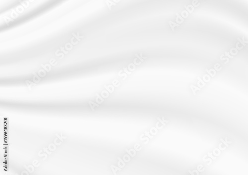 Vector background illustration rippled white fabric. White abstract cloth textile with crease wavy folds background.