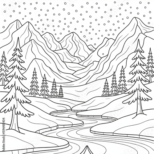winter landscape with fir trees