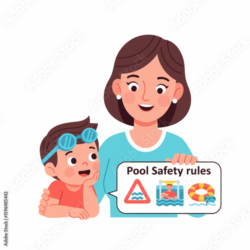 Parent Teaching Kids Important Water Safety
