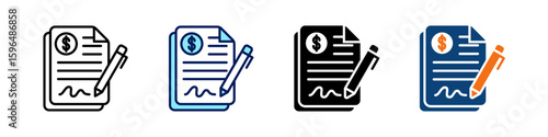 Loan All In One Icon Multi Styles Vector Set