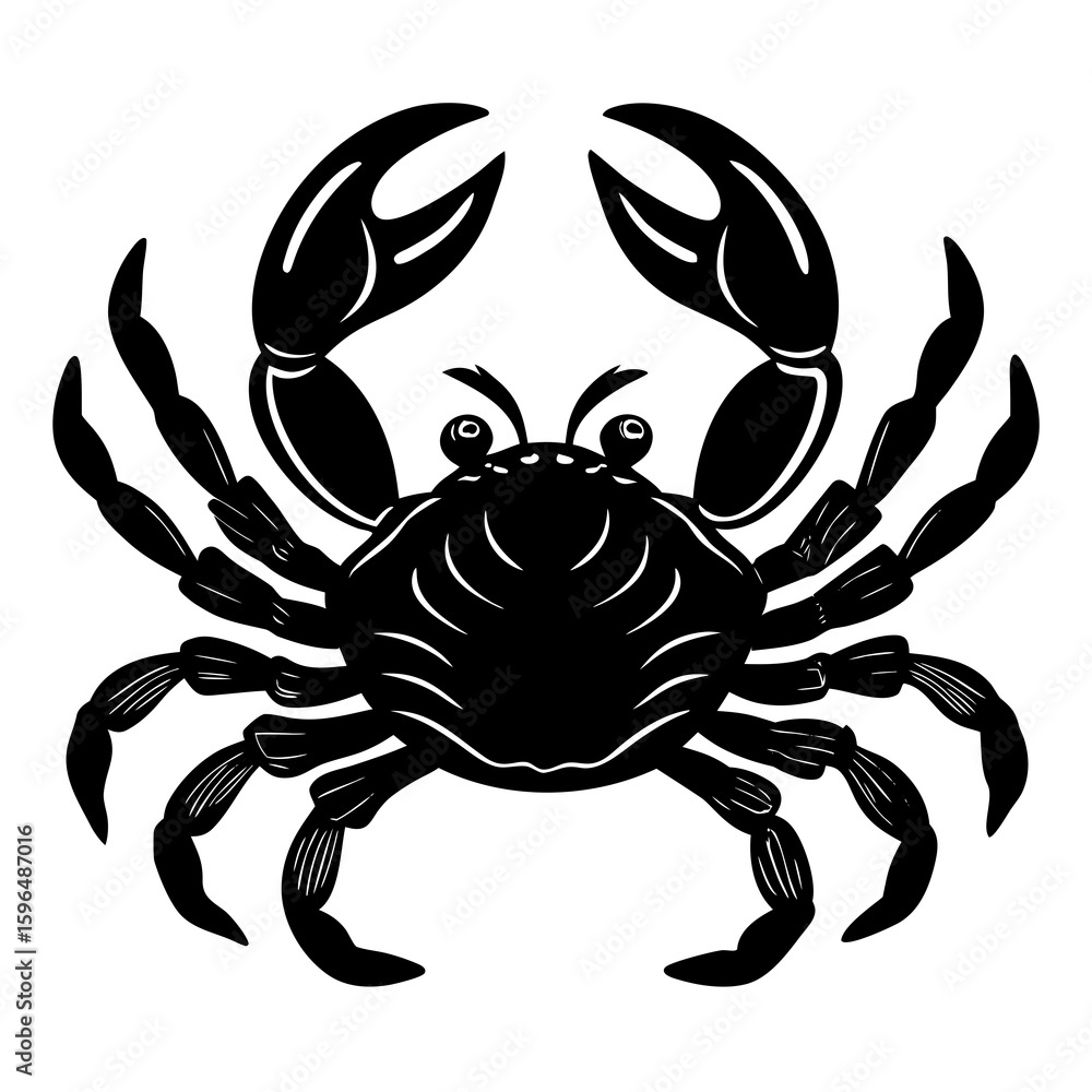 Obraz premium Crab fish vector illustration perfect for posters, icon, t-shirts, cards, wall art prints and ai design.