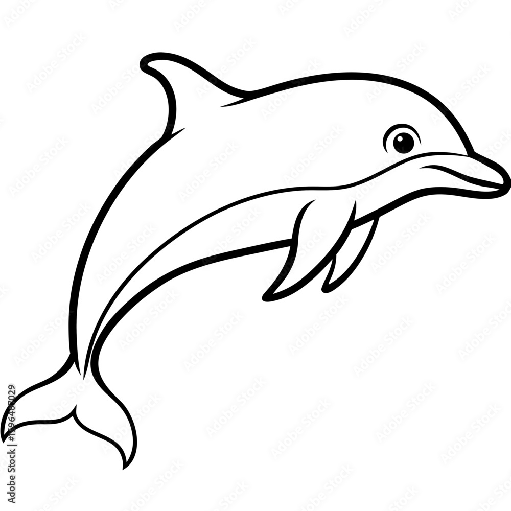 Fototapeta premium Dolphin fish vector illustration perfect for posters, icon, t-shirts, cards, wall art prints and ai design.