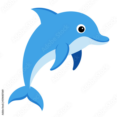 Dolphin  fish vector illustration perfect for posters, icon, t-shirts, cards, wall art prints and ai design.