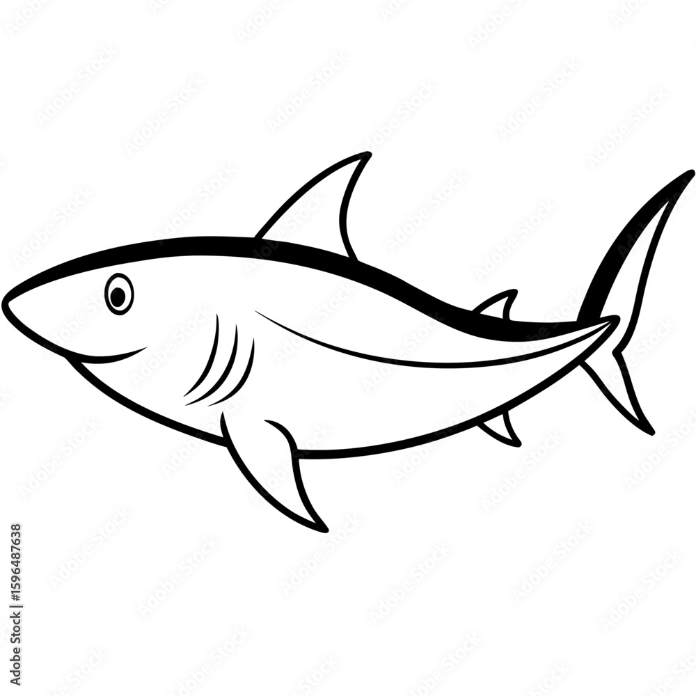 Fototapeta premium Shark fish vector illustration perfect for posters, icon, t-shirts, cards, wall art prints and ai design.
