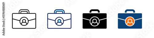 Briefcase All In One Icon Multi Styles Vector Set