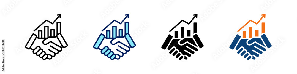 Agreement All In One Icon Multi Styles Vector Set Agreement All In One Icon Multi Styles Vector Set