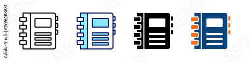 Agenda All In One Icon Multi Styles Vector Set