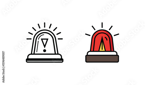 Warning light icons alert and danger signal