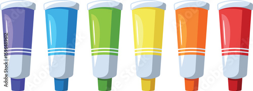 Colored oil paints palette vector illustration