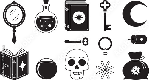 Occult Symbols Collection - Mystical Elements Vector Set for Witchcraft and Esoteric Designs