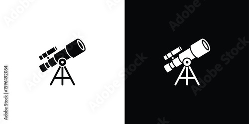 Simple silhouette of a telescope on a tripod