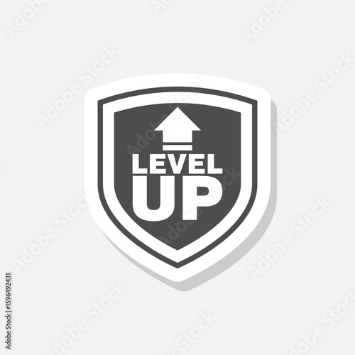 Level up icon sticker isolated on gray background Free Download Level up icon sticker isolated on gray background - GFXLoad