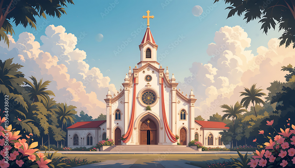 Fototapeta premium Modern black steel security gate outside a contemporary public facility or school campus in Australia