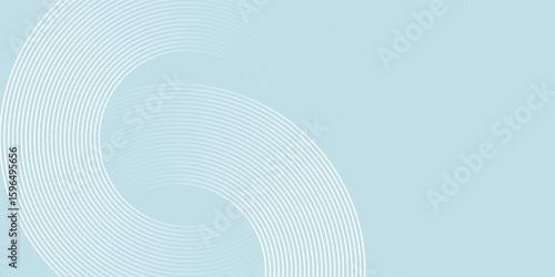 Modern abstract background. Glossy white gradient circle lines. Minimal geometric pattern. Simple graphic elements