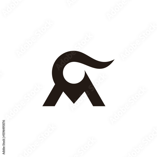 letter mc male hair simple motion logo vector