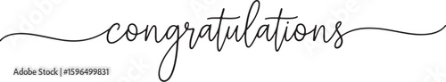 Vector art of elegant script text spelling out congratulations