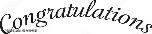 Vector art of curved elegant script text spelling out congratulations