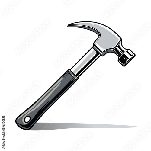 Wallpaper Mural Classic Claw Hammer Illustration with Gray Head and Dark Handle laying in a construction tool style design. Torontodigital.ca