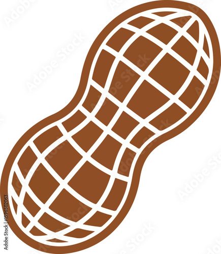 Simple illustration of a peanut shell, showing its grid-like structure.