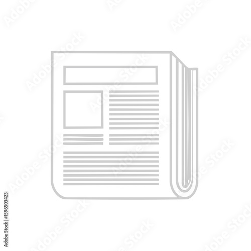 Newspaper vector icon simple folded publication newsprint journalism print media