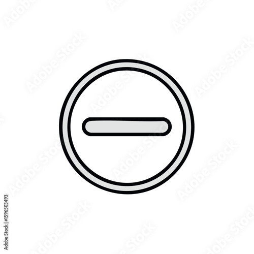 Icon of Minus Sign in a Circle, Geometric Shape for Mathematical Operations or Negative Concepts, Simple Isolated Graphic