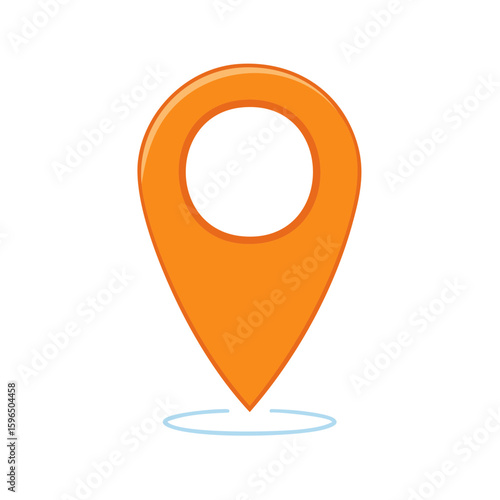 Vibrant Orange Location Pinpoint Icon Indicating Specific Destination on a Light Background