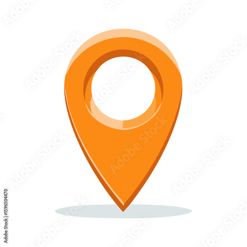 Free Download Orange Location Pin Pointer Symbol Icon for Map Navigation and Place Identification - GFXLoad