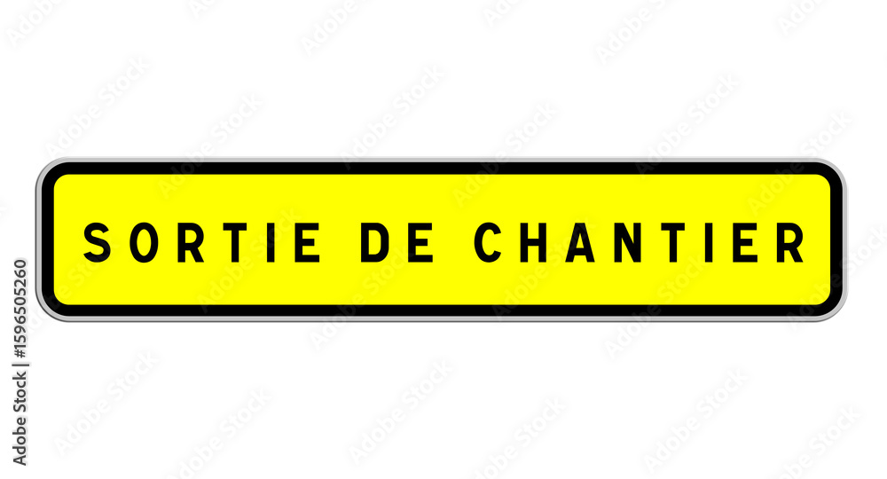 Panneau Sortie de Chantier, Signalisation pour Fin de Zone de Travaux et Sécurité Routière Panneau Sortie de Chantier, Signalisation pour Fin de Zone de Travaux et Sécurité Routière