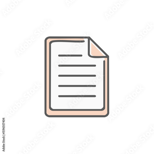 Minimalist document icon with lines and a folded corner providing visual metaphors about writing or data management