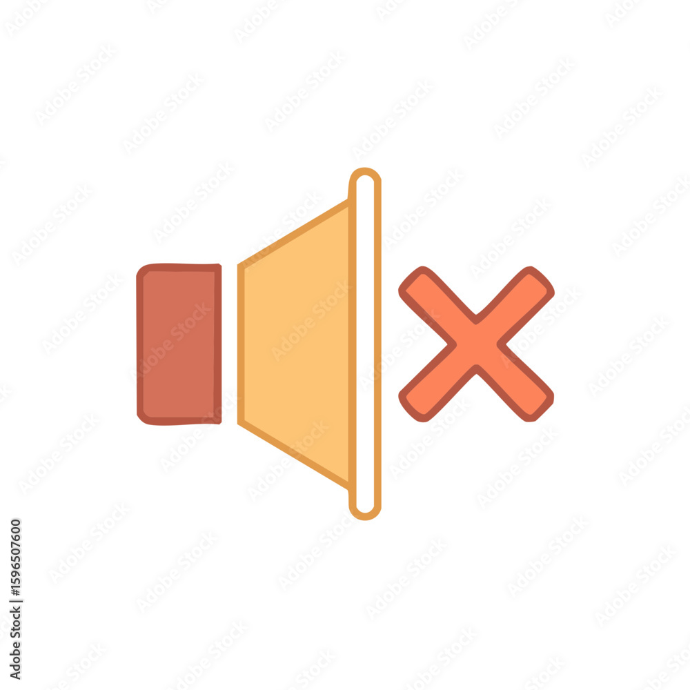 Obraz premium Sound Off Icon, Mute Button Illustration for User Interface & Digital Design