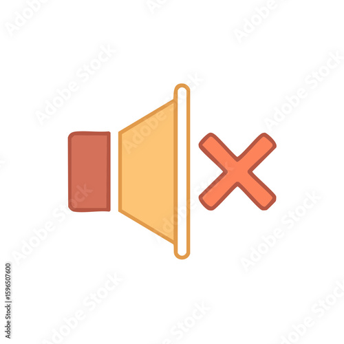 Sound Off Icon, Mute Button Illustration for User Interface & Digital Design