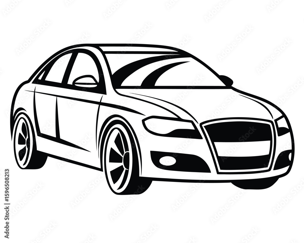 Fototapeta premium Modern Automobile Sketch Design Vector Graphic Illustration Automotive Transport