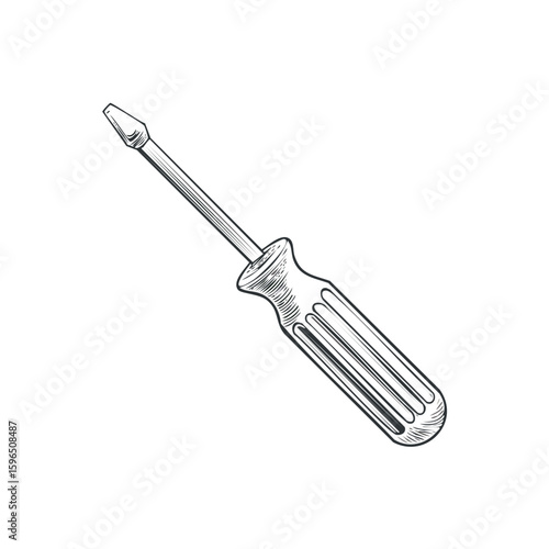 Screwdriver Tool Sketch: Hand Tool for Projects, Fastening, and Repairing