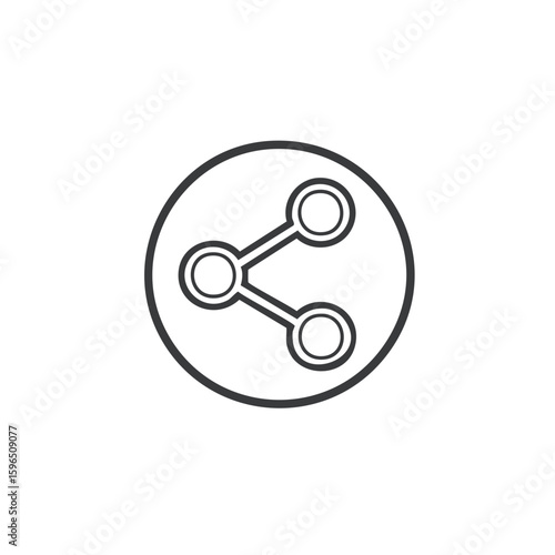Share Symbol in a Circle: Connection, Social Media Link, and Networking Concept