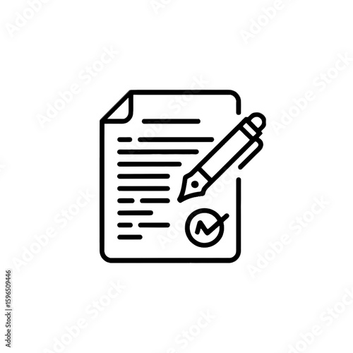 SIgned paper outline icon