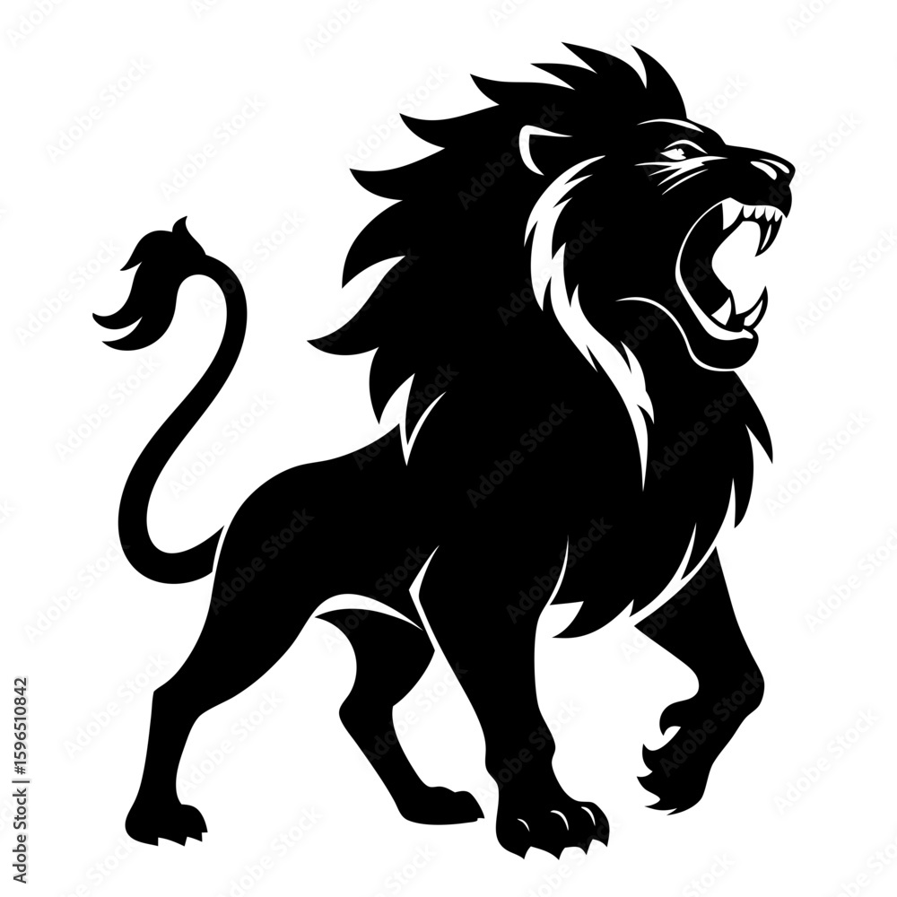 Obraz premium Black Lion Roar Artwork