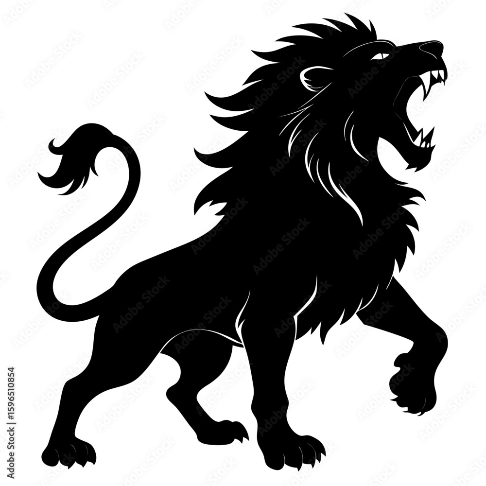 Obraz premium Black Lion Roar Artwork