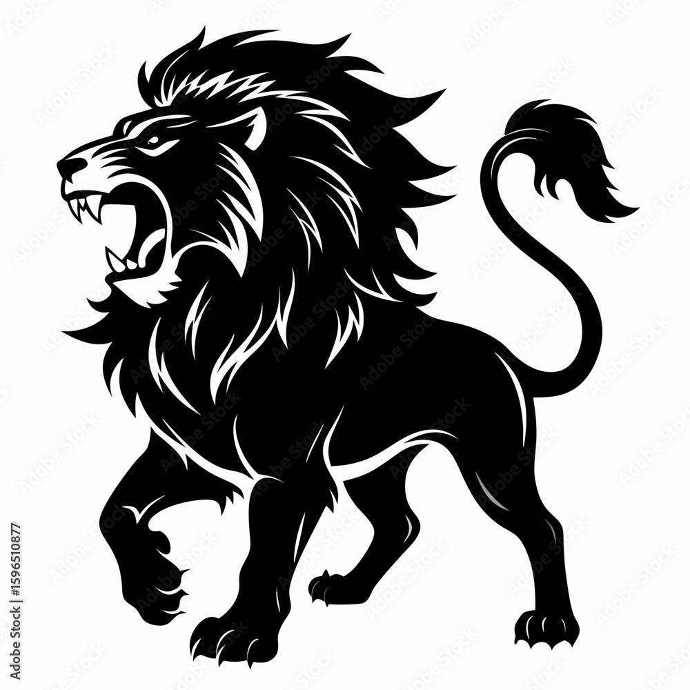 Obraz premium Black Lion Roar Artwork