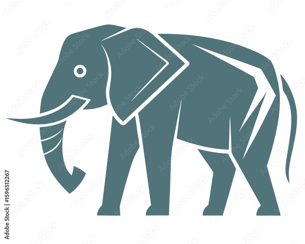 Obraz premium Majestic Elephant Graphic Design, Wildlife Illustration, Animal Vector Art